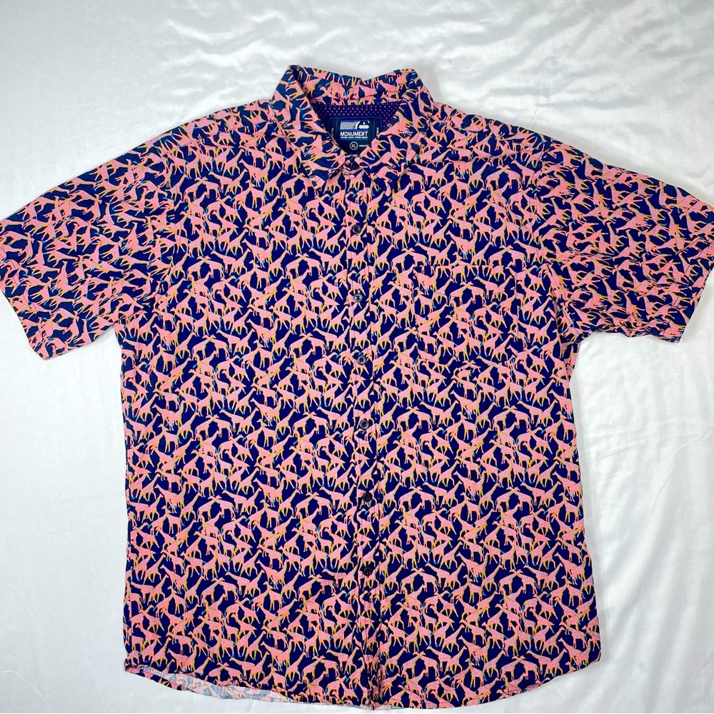 Monument Men’s Graphic Print Button Down Shirt size XL
